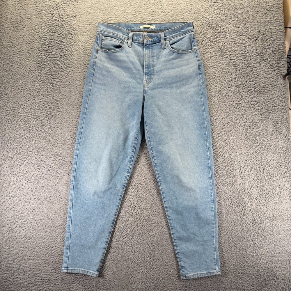Levi's Jeans Women's 31x27 Blue Cotton Denim Mom Workwear Travel Faded Stretch